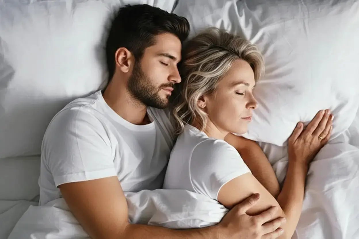 Couple qui souffre d'arthrose qui dort