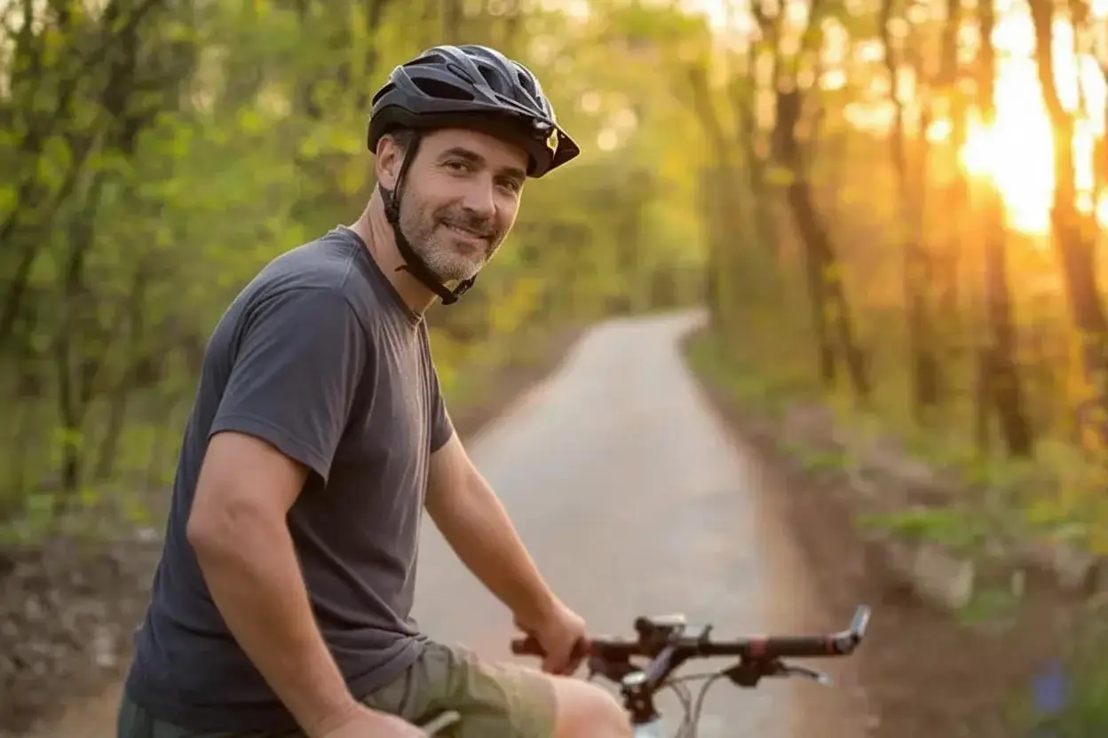 Personne qui souffre d'arthrose en vélo